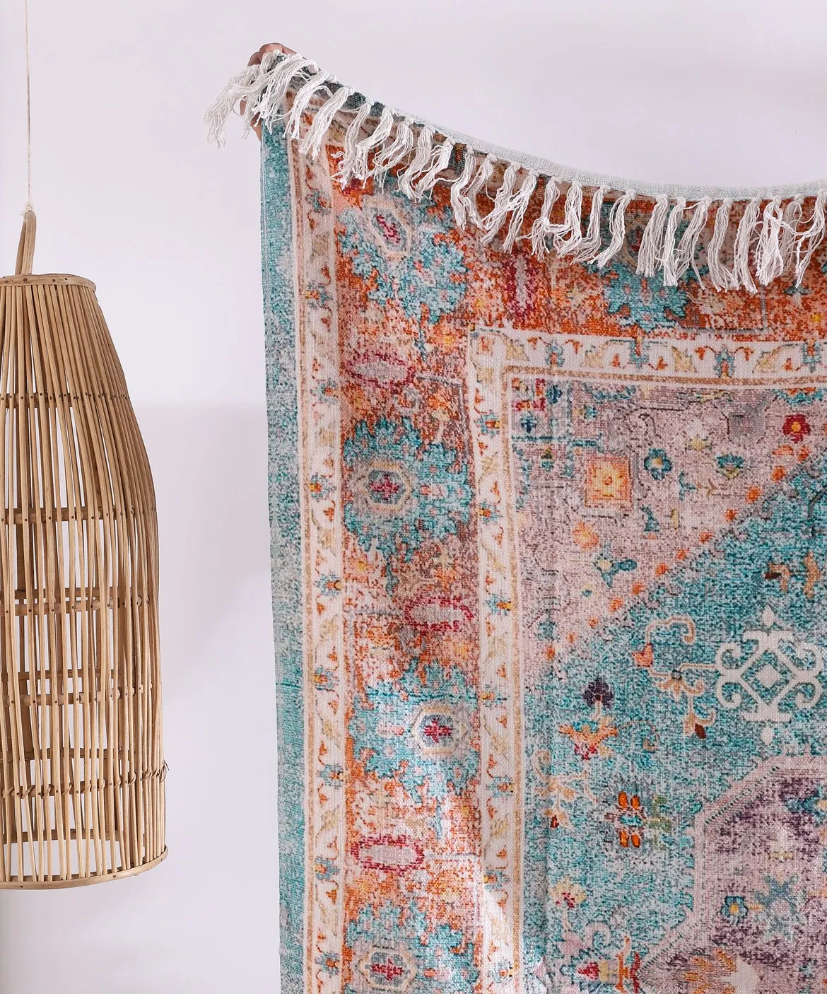 Luxury Throw Rug - Azure Wool | Rustic Home Decor