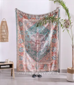 Luxury Throw Rug - Azure Wool | Rustic Home Decor