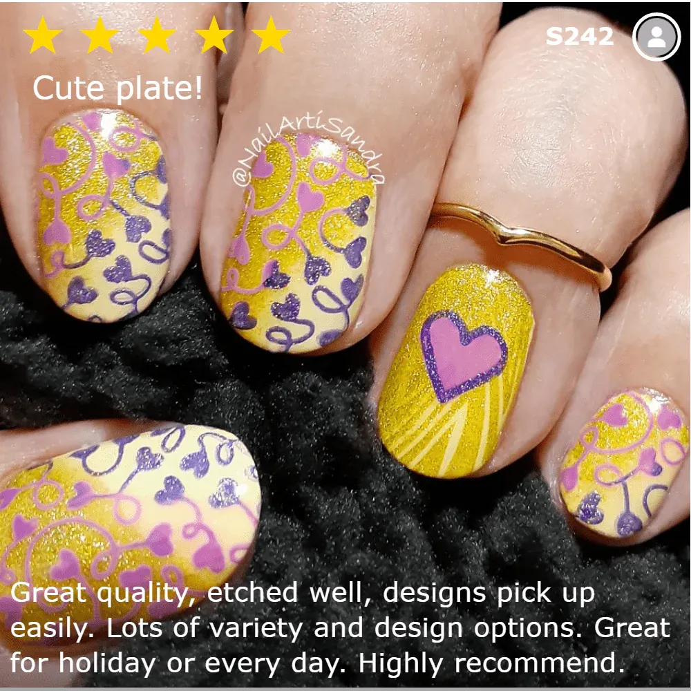 Maniology Classic Beauty Hearts   Stars - Nail Stamping Plate
