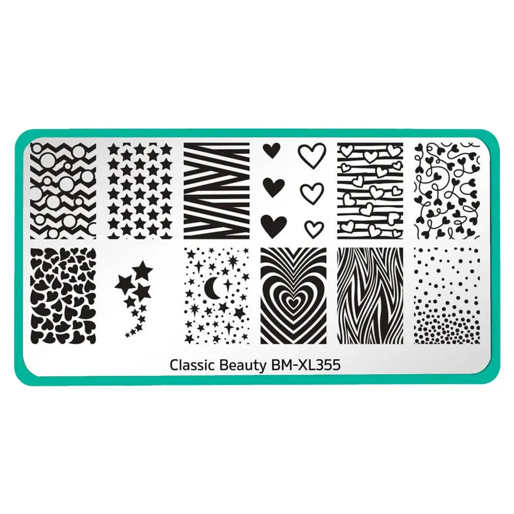 Maniology Classic Beauty Hearts   Stars - Nail Stamping Plate
