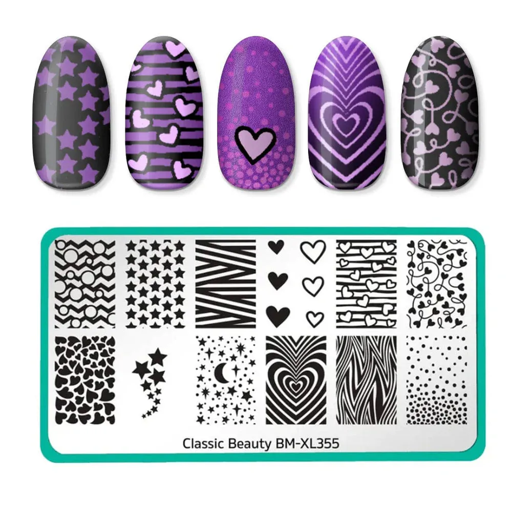 Maniology Classic Beauty Hearts   Stars - Nail Stamping Plate