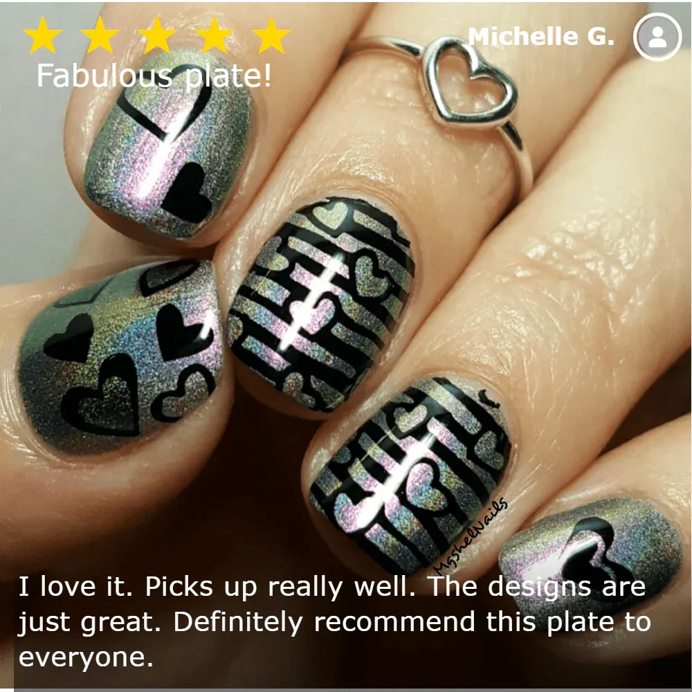 Maniology Classic Beauty Hearts   Stars - Nail Stamping Plate