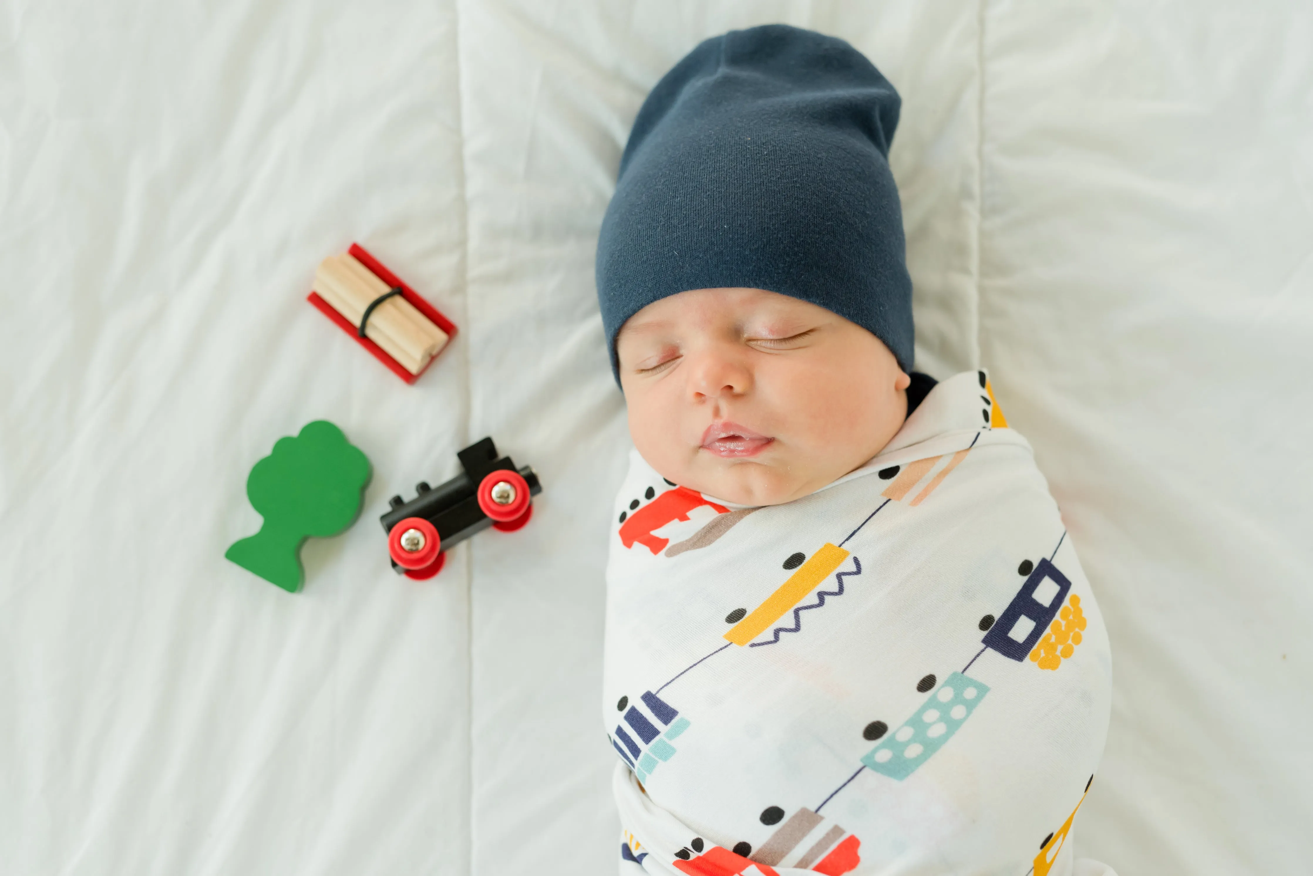 Muslin Swaddle Blanket - Trains