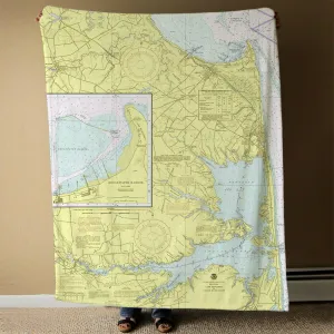 Nautical Chart Blankets, Delaware Coastal Maps