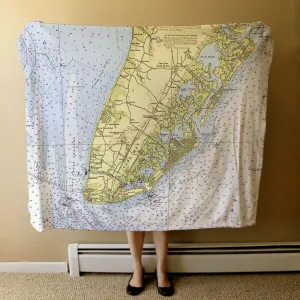 Nautical Chart Blankets, New Jersey Coastal Maps
