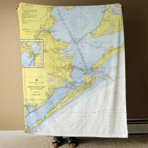 Nautical Chart Blankets, Texas Coastal Maps