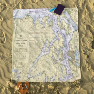 Nautical Chart Blankets, Washington Coastal Maps