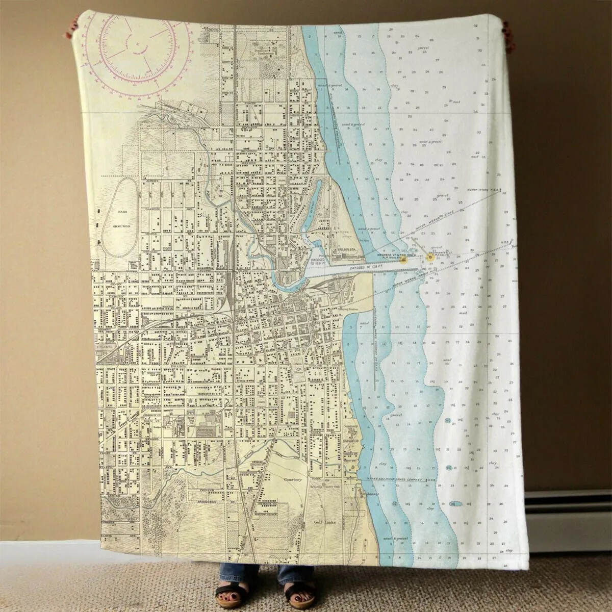 Nautical Chart Blankets, Washington Coastal Maps