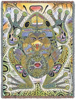Northwest Frog Woven Throw Blanket by Sue Coccia© - Native American