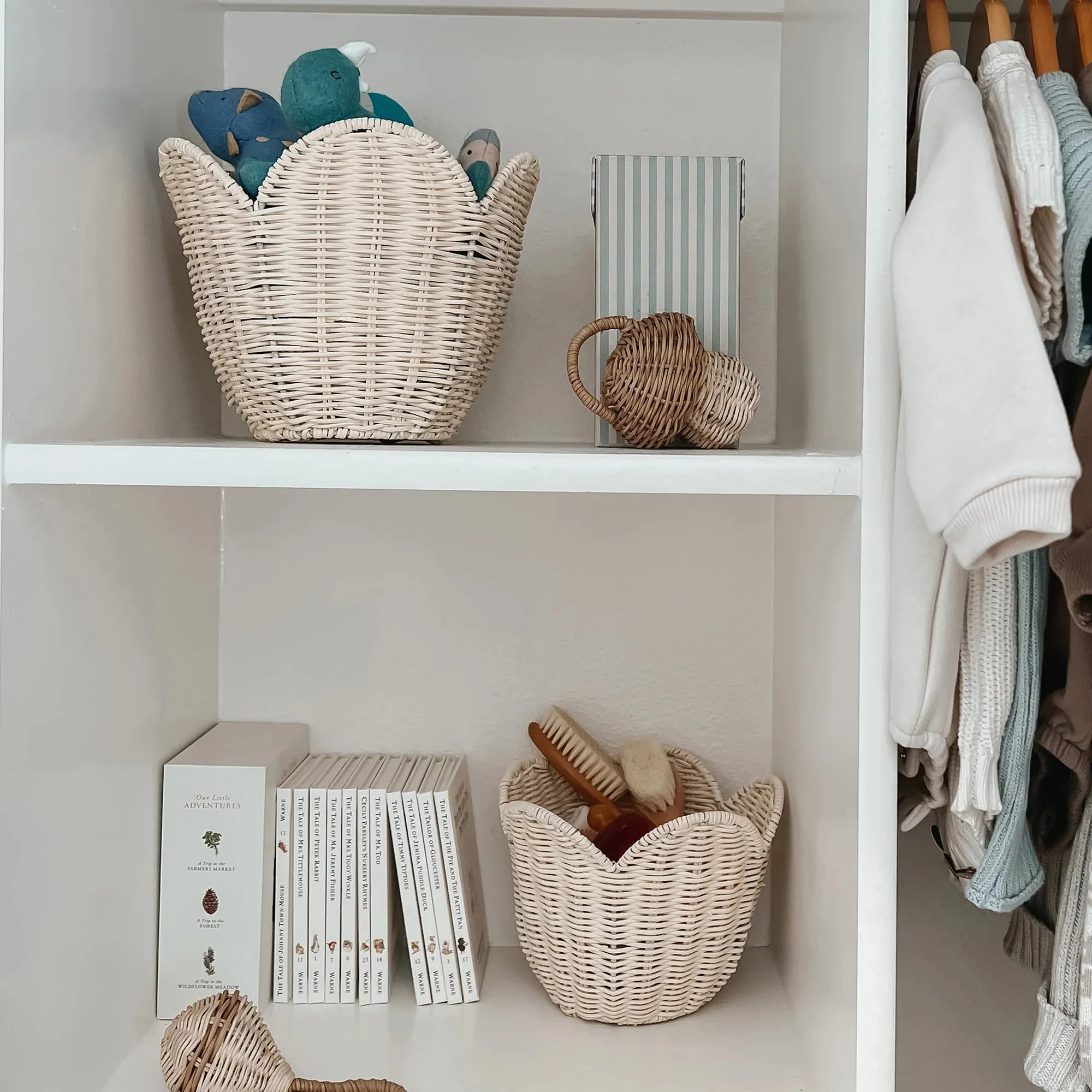 Olli Ella - Rattan Lily Basket Set - Buttercream