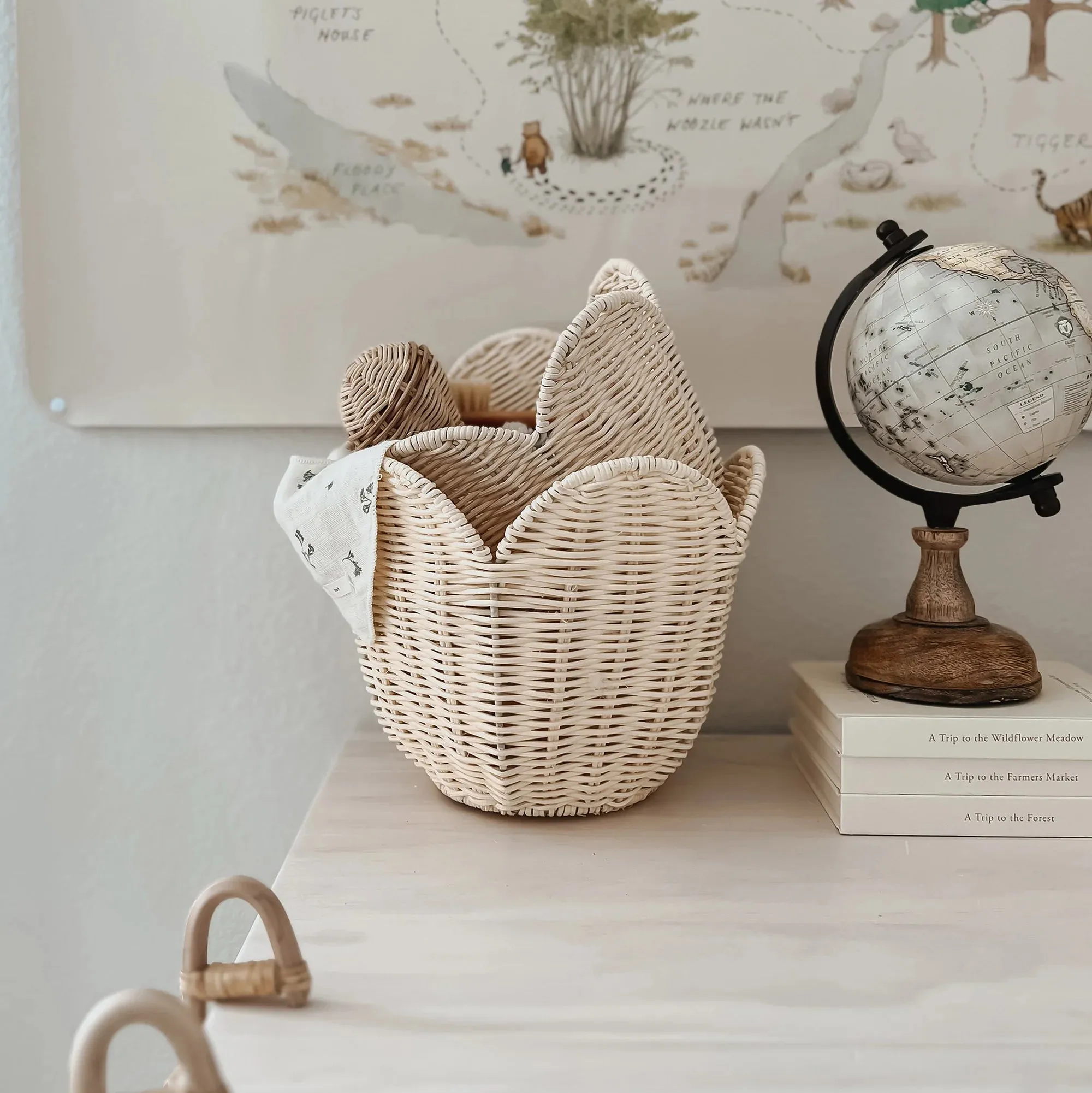 Olli Ella - Rattan Lily Basket Set - Buttercream