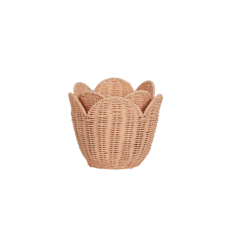 Olli Ella - Rattan Lily Basket Set - Seashell Pink