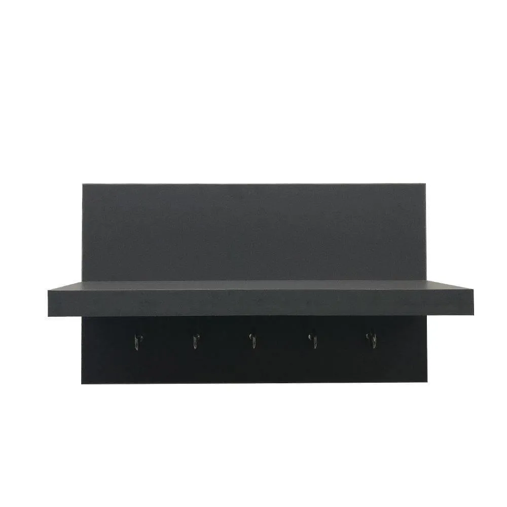 Omega 6 Key Holder Hooks with Shelf, Slate Grey