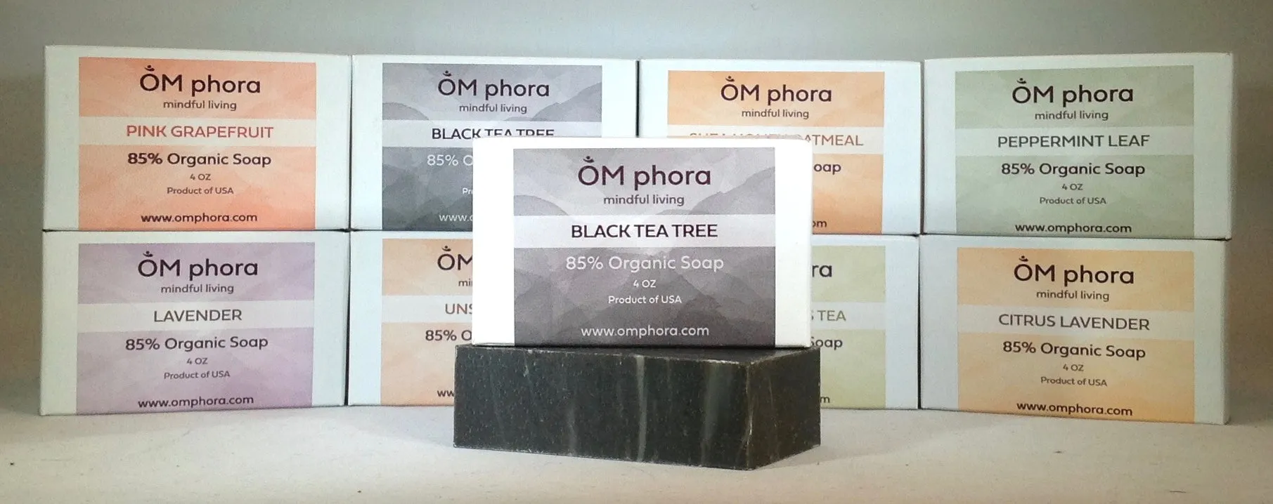 OMphora Soap - 4oz bars - multiple scents - 85% Organic