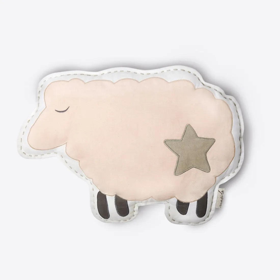Organic Shaped Cushion - Peach Sheep