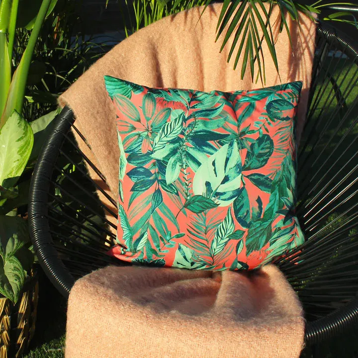 Outdoor Scatter Cushion Cover 43 x 43cm - Jungle Leaf Print