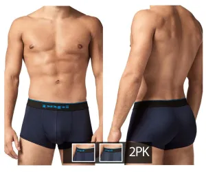 Papi UMPA048 2PK Microflex Brazilian Trunks Color Teal-Leopard