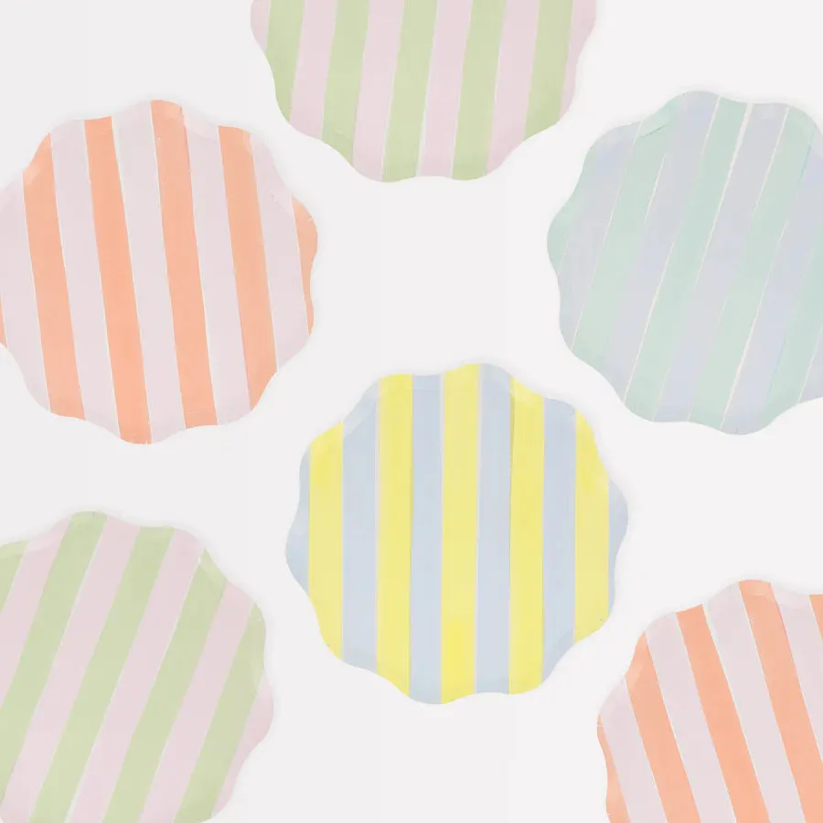 Pastel Stripe Side Plates (Set of 8)