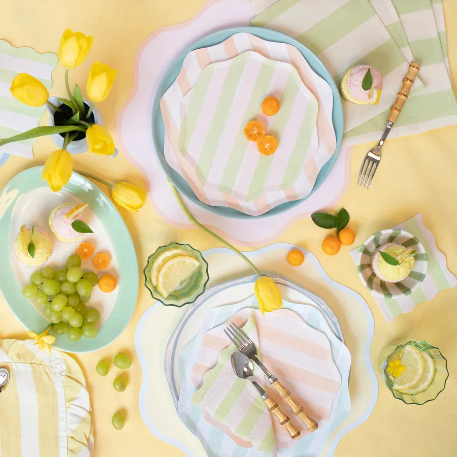 Pastel Stripe Side Plates (Set of 8)