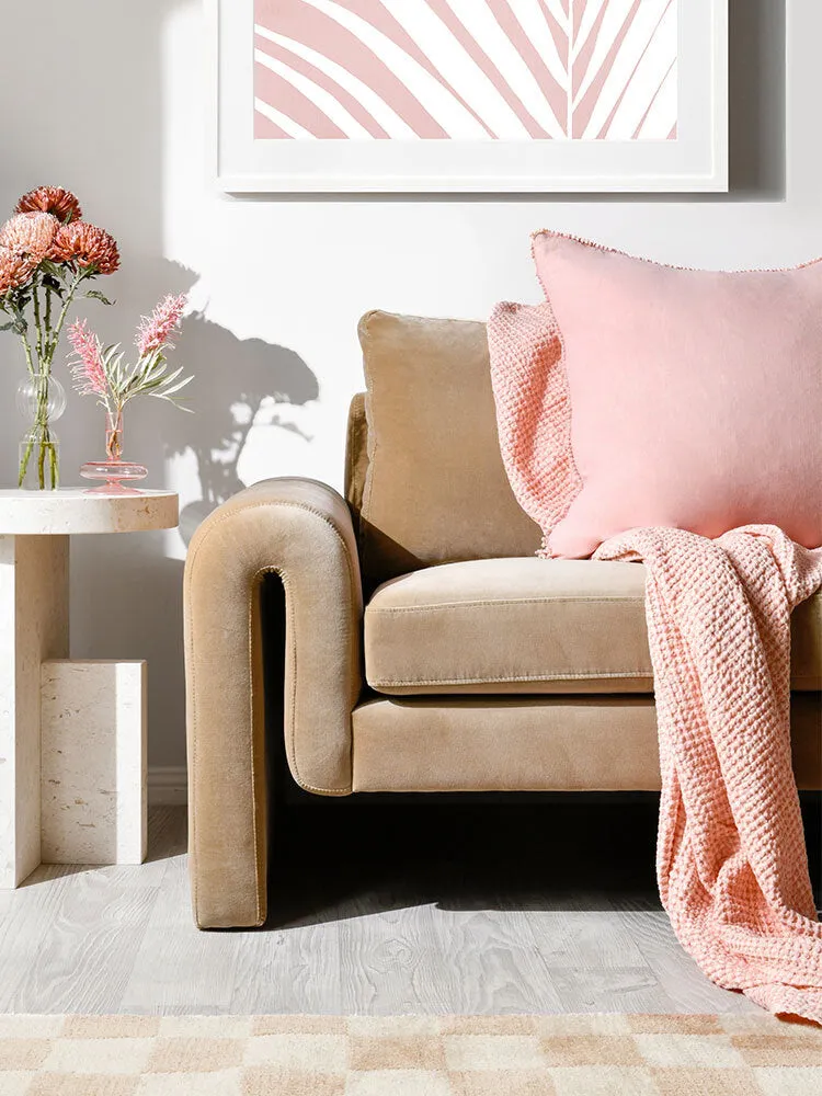 Pink Oversize Linen Cushion - 60x60cm