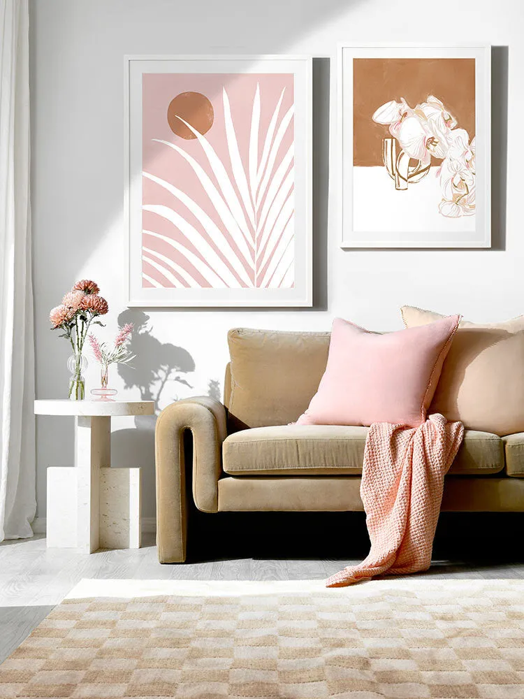 Pink Oversize Linen Cushion - 60x60cm
