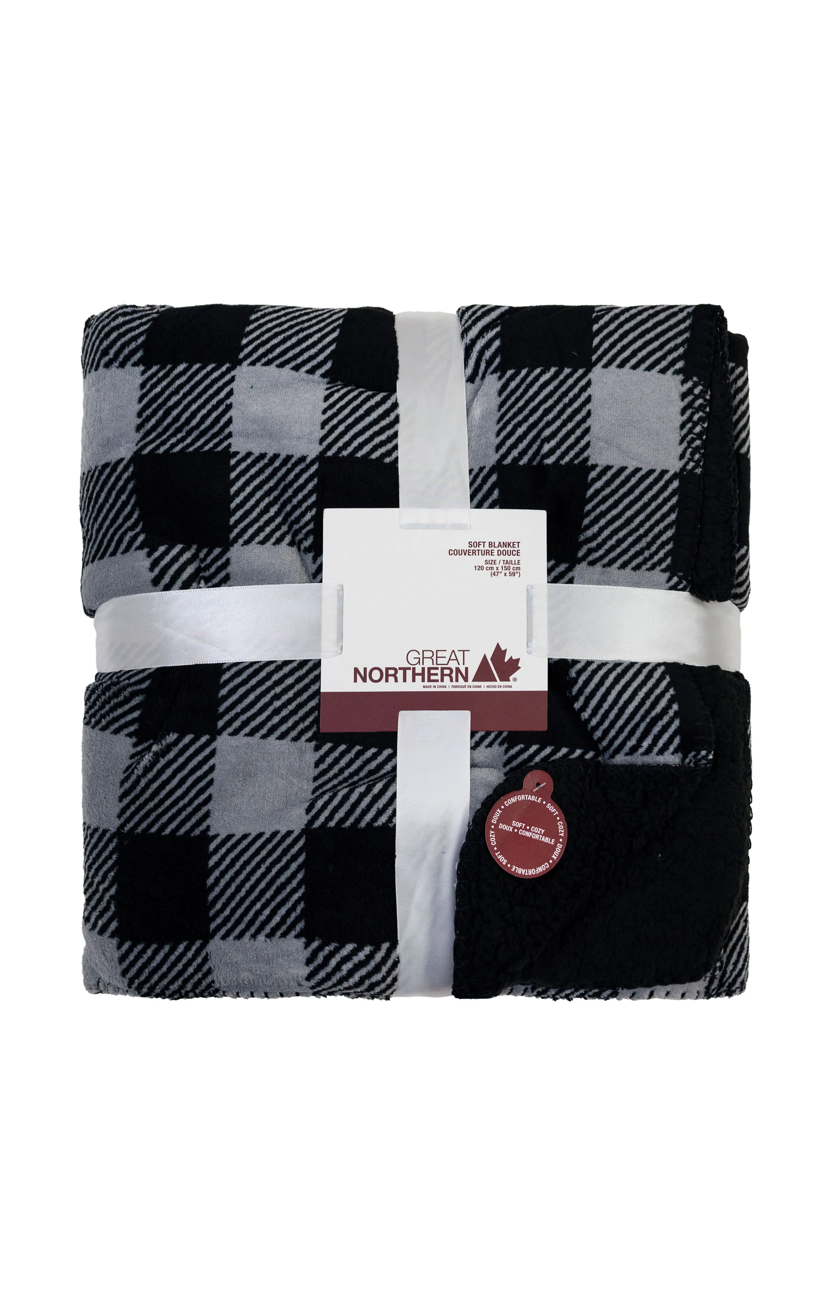 Plaid Faux Shearling Throw - 120X150 Cm