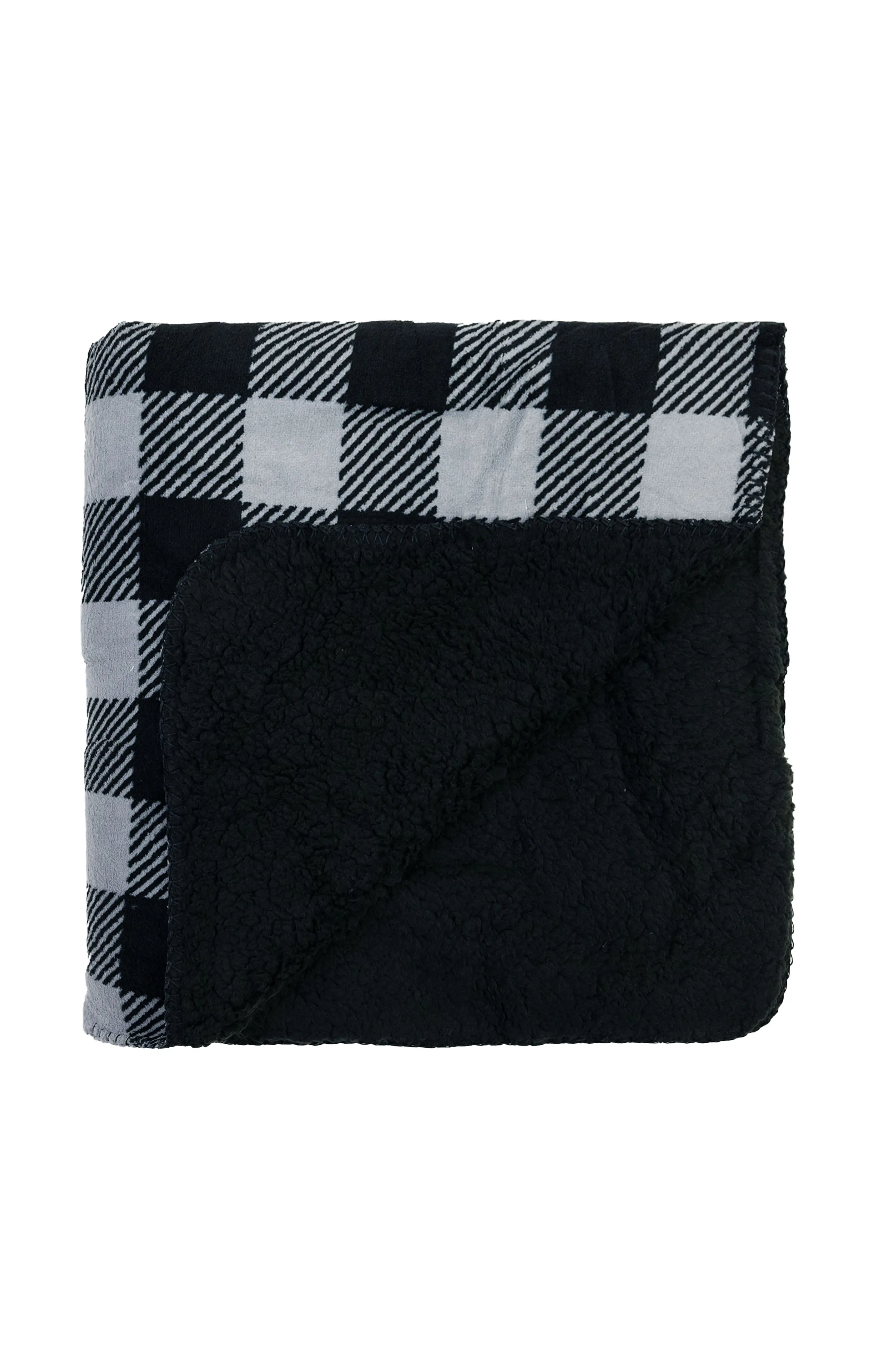 Plaid Faux Shearling Throw - 120X150 Cm