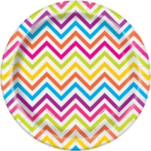 Rainbow Chevron 7" Plates