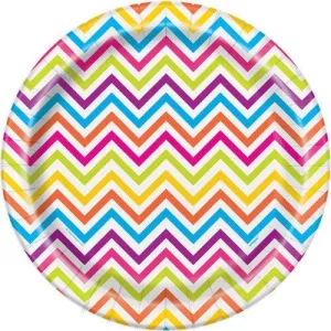 Rainbow Chevron 9" Plates