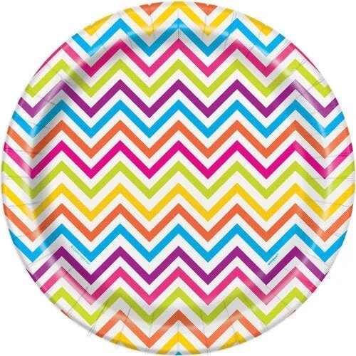 Rainbow Chevron 9" Plates
