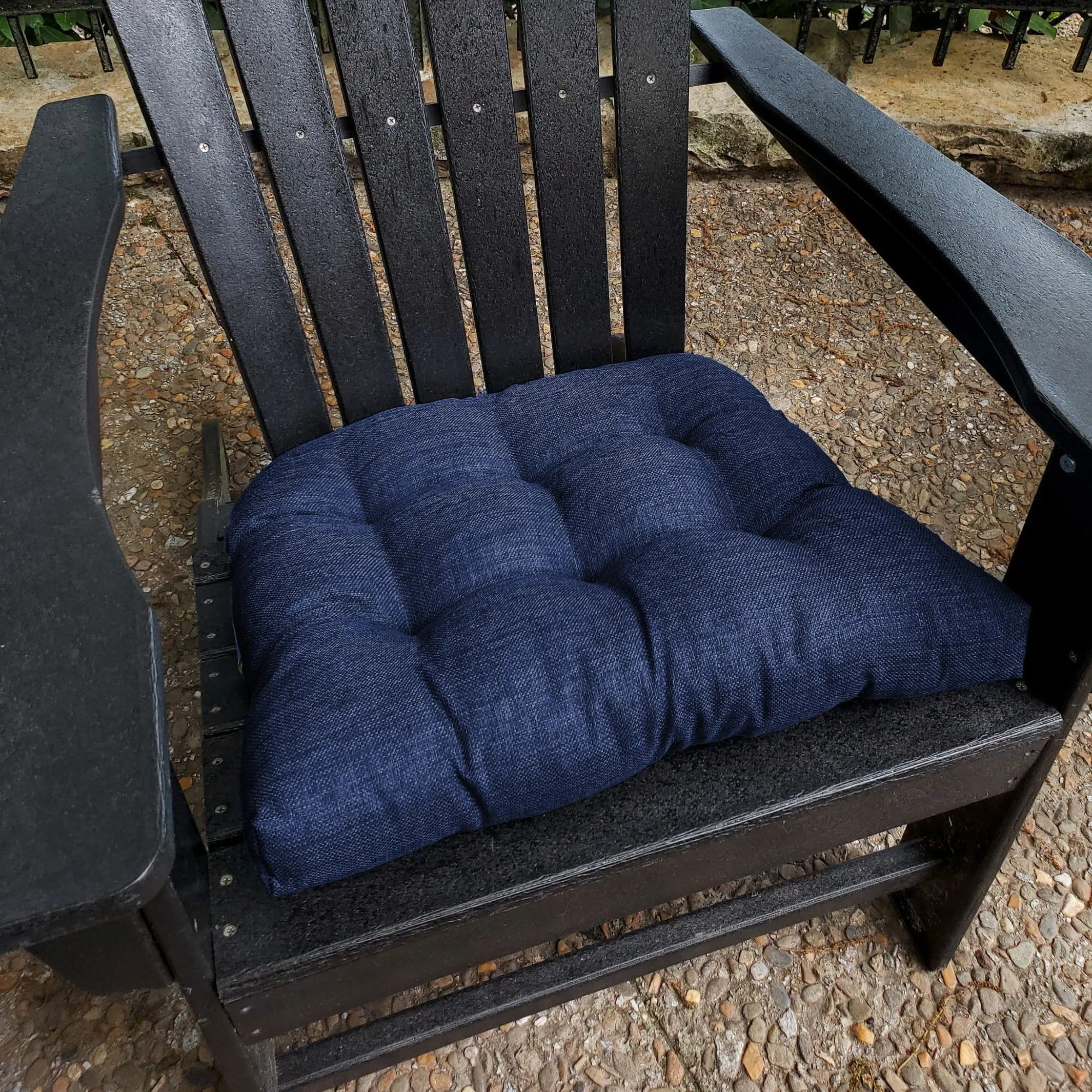 Rave Indigo Blue Patio Chair Cushions - Wicker Chair Cushions - Adirondack Chair Cushions