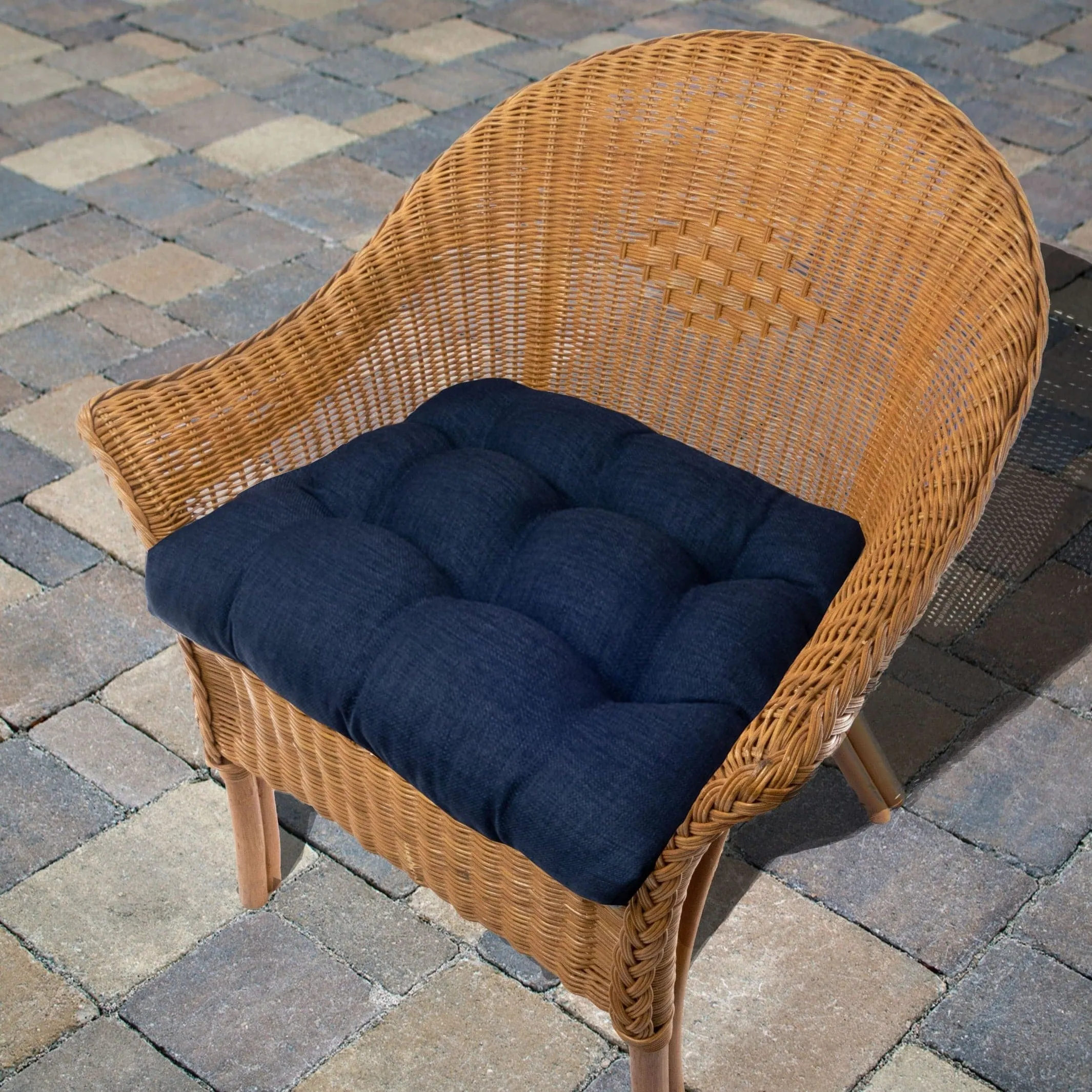 Rave Indigo Blue Patio Chair Cushions - Wicker Chair Cushions - Adirondack Chair Cushions