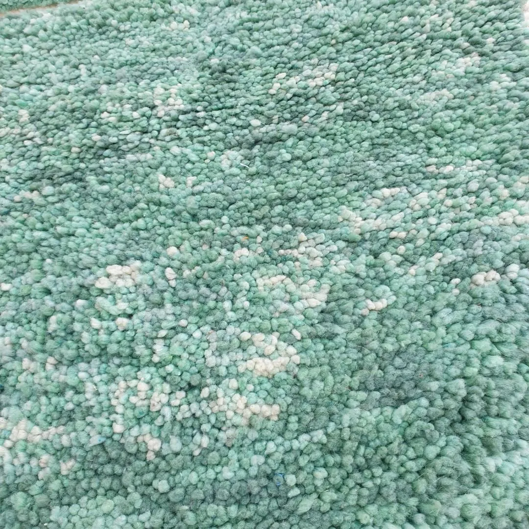 Rbata | Green Beni Ourain 6x9 Moroccan Rug Ultra Soft | Handmade Berber Wool Carpet | 6'89x9'71 Ft | 210x296 cm