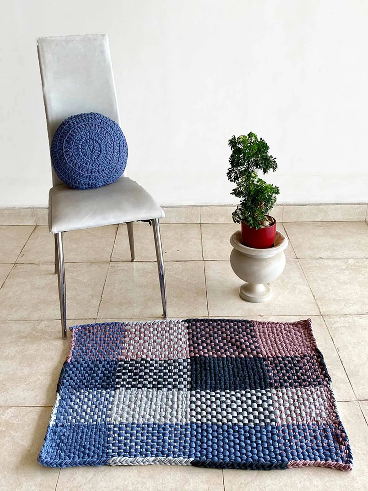 Rectangular Rug Blue Onion-Charcoal-Grey