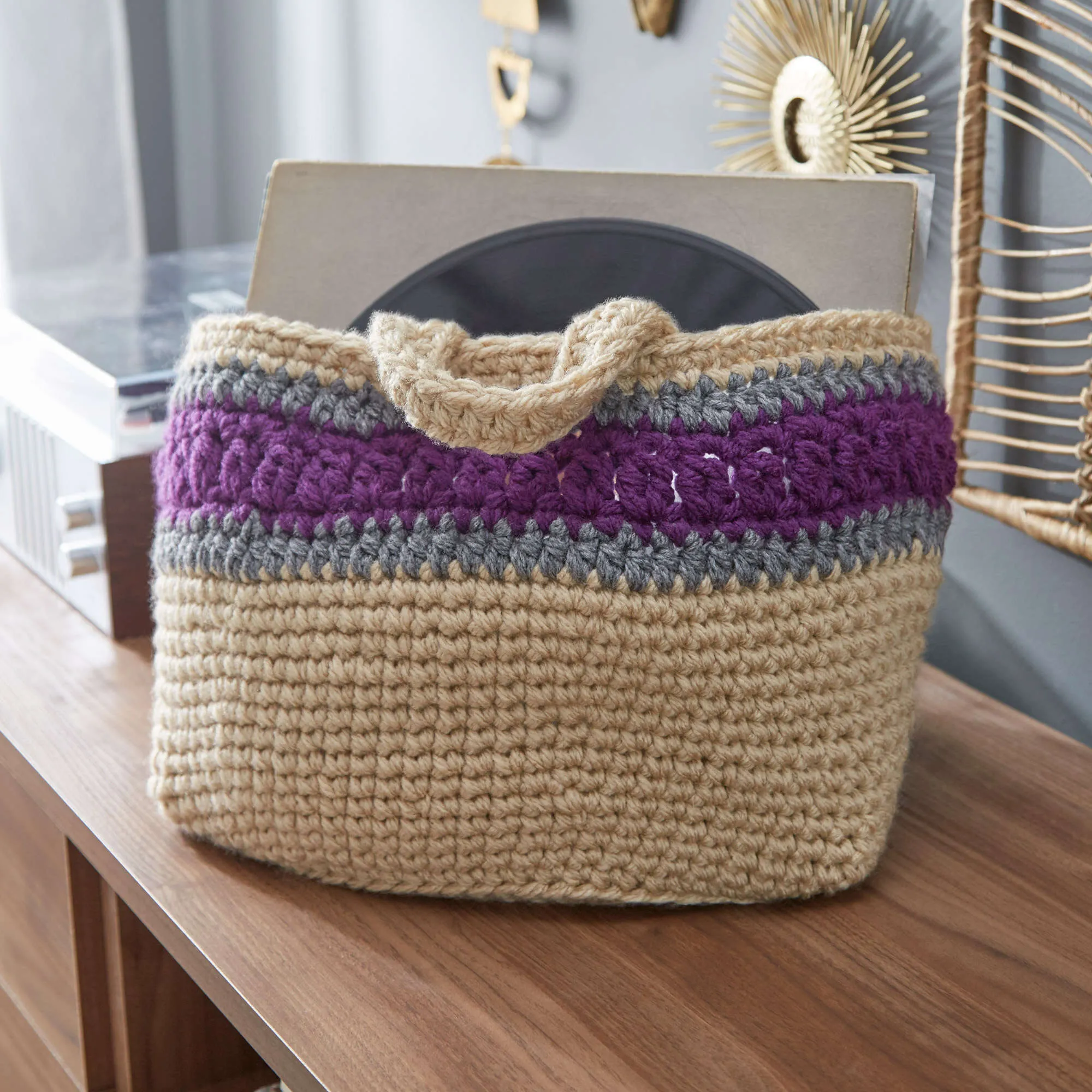 Red Heart Crochet Handy Storage Basket