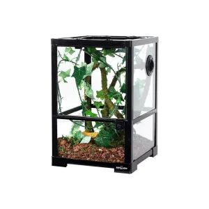 REPTI ZOO 10 Gallon 12" x 12" x 18" Full Glass Reptile Terrarium, Top Screen Ventilation & Feeding RK0102NS