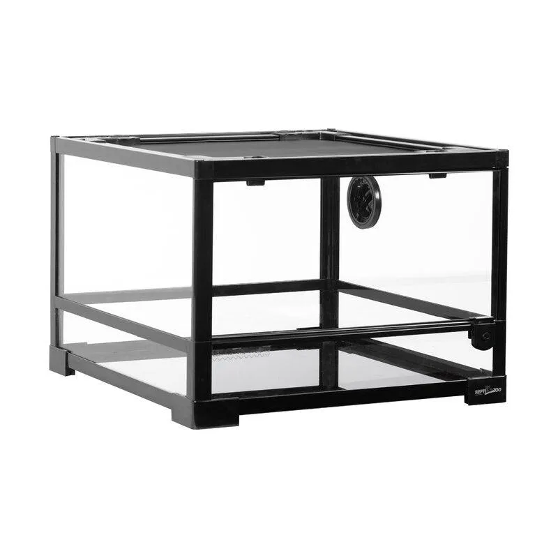 REPTI ZOO 25 Gallon 18" X 18" X 13" Reptile Terrarium, Upgrade Glass Front Opening Terrarium(Knock-Down) RK0116S