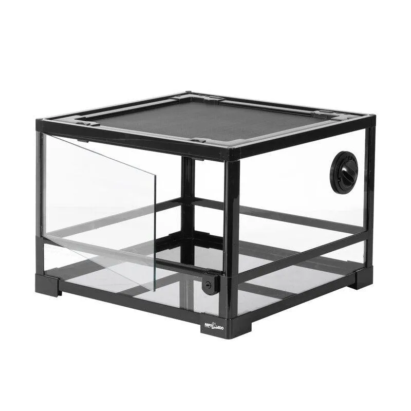 REPTI ZOO 25 Gallon 18" X 18" X 13" Reptile Terrarium, Upgrade Glass Front Opening Terrarium(Knock-Down) RK0116S
