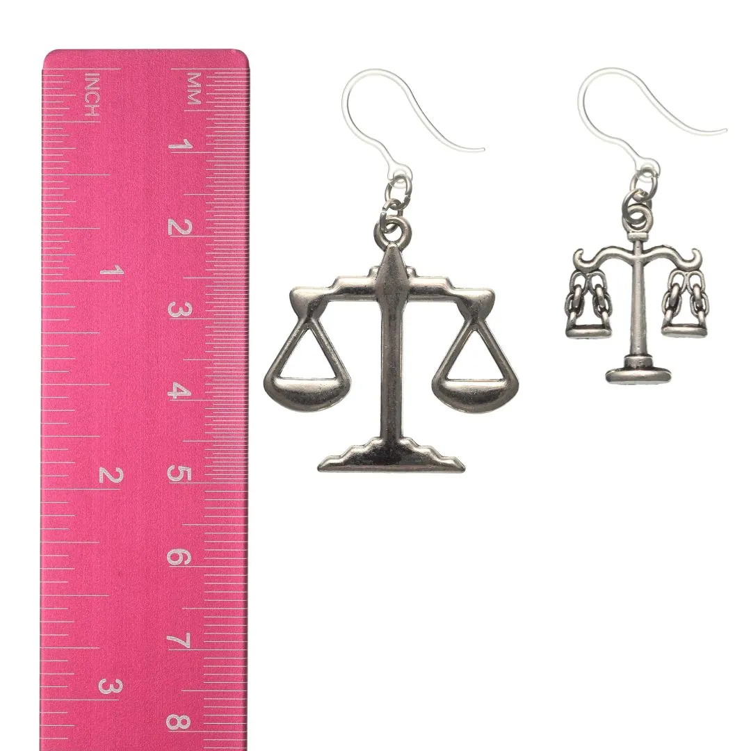 Scales of Justice Dangles Hypoallergenic Earrings for Sensitive Ears Made with Plastic Posts