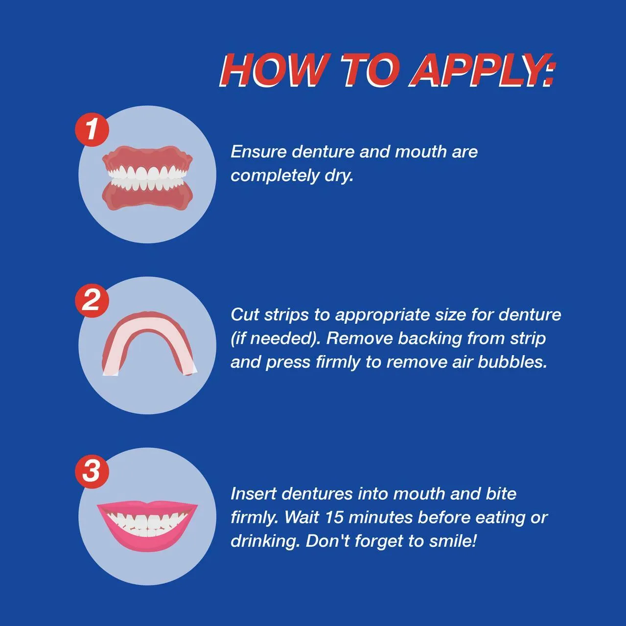 Secure® Denture Adhesive Comfort Strip, 15 Count
