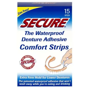 Secure® Denture Adhesive Comfort Strip, 15 Count