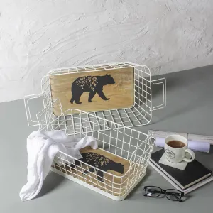 Set of 2 Simba  White Baskets