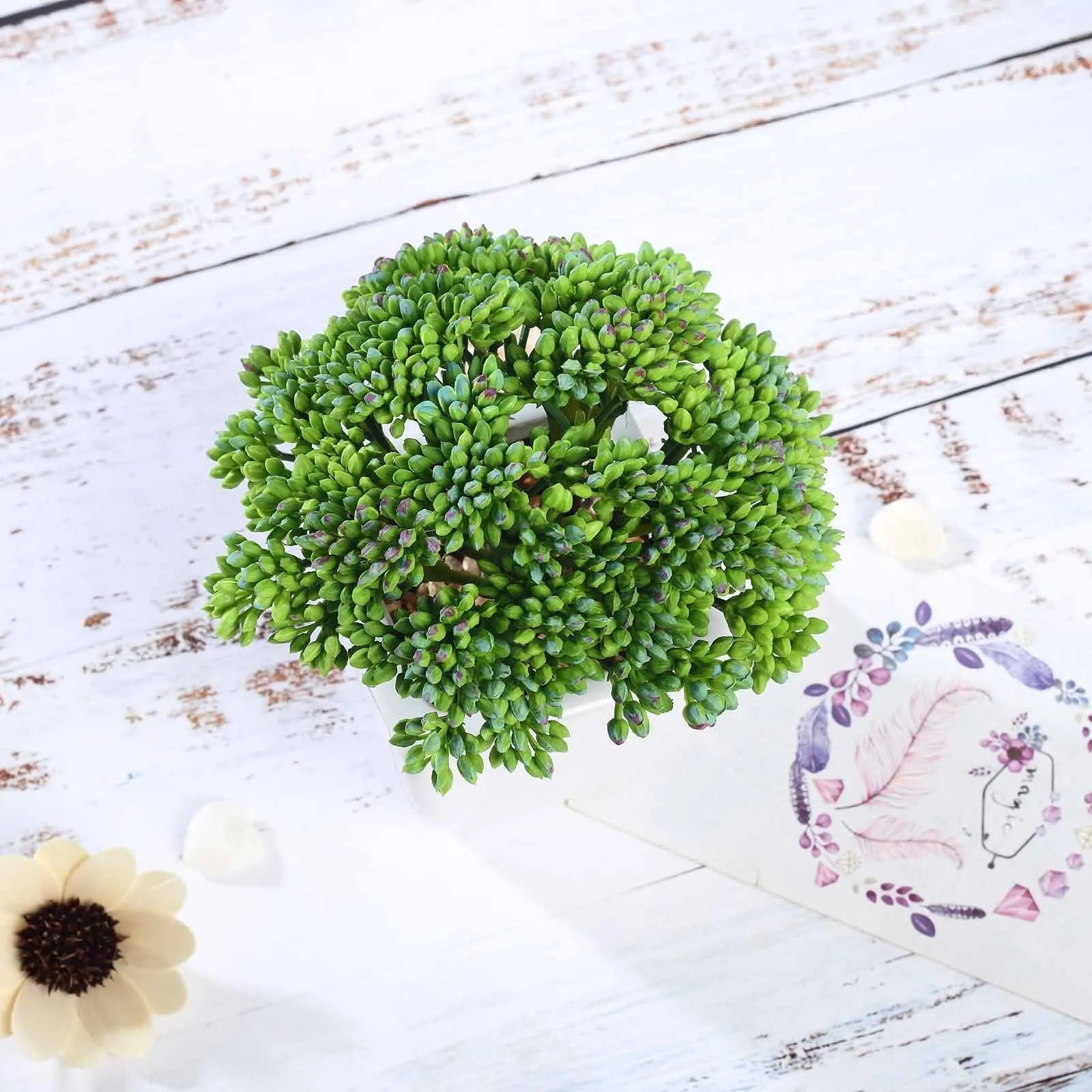 Set of 3 | 6'' Assorted Autumn Joy Sedum Artificial Plants with Pots