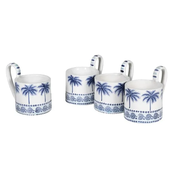 Set of 4 Palm Tree Mugs