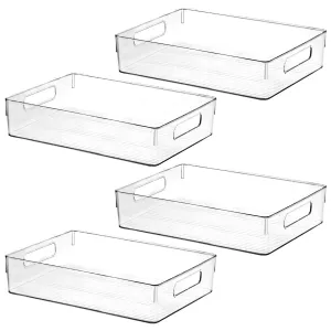 ShelfShaper Large Clear Plastic Storage Bins, Pantry Organizers and Storage Containers Fridge Organizer Bins for Organizing Home Kitchen Under Sink Bathroom Refrigerator Freezer Laundry Room