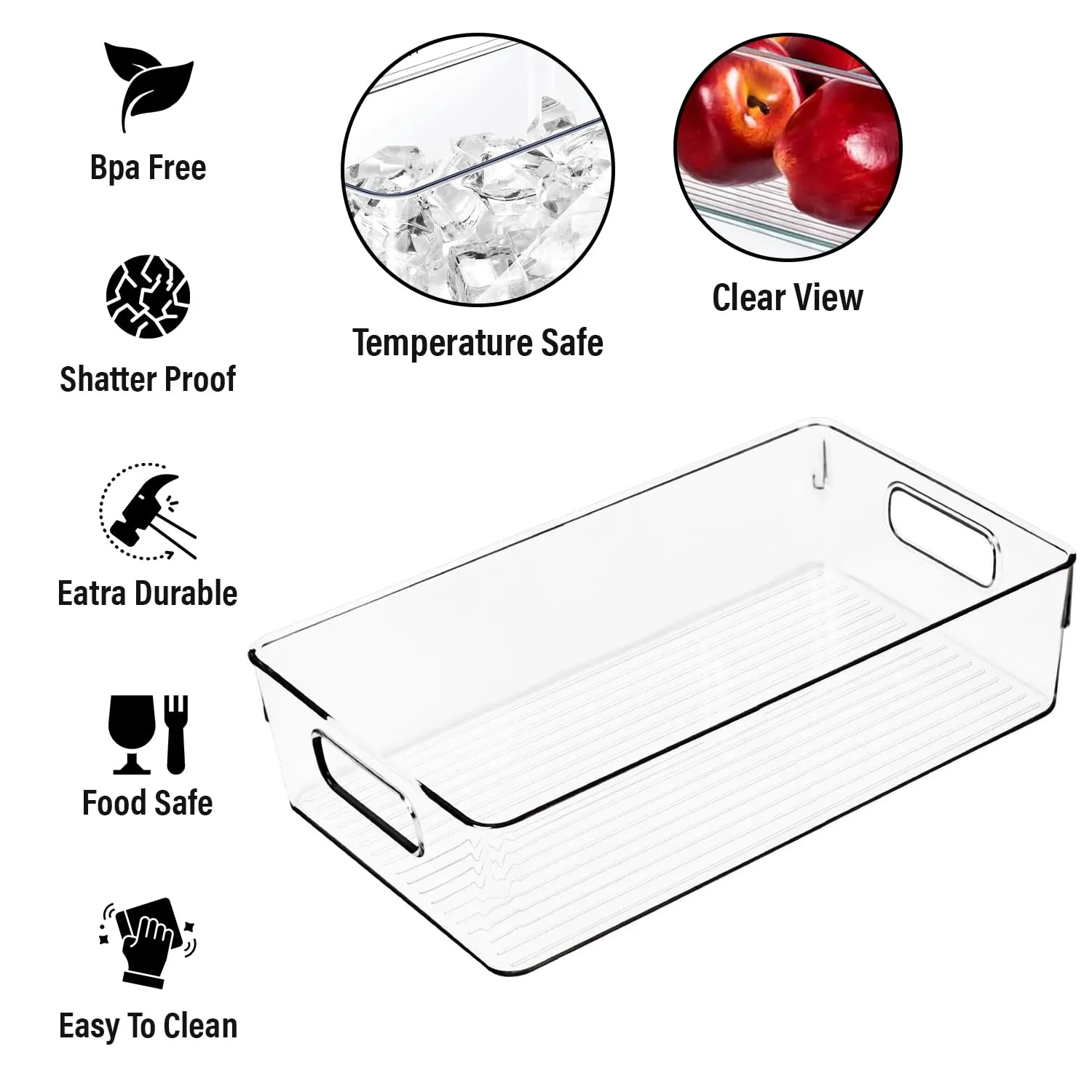 ShelfShaper Large Clear Plastic Storage Bins, Pantry Organizers and Storage Containers Fridge Organizer Bins for Organizing Home Kitchen Under Sink Bathroom Refrigerator Freezer Laundry Room
