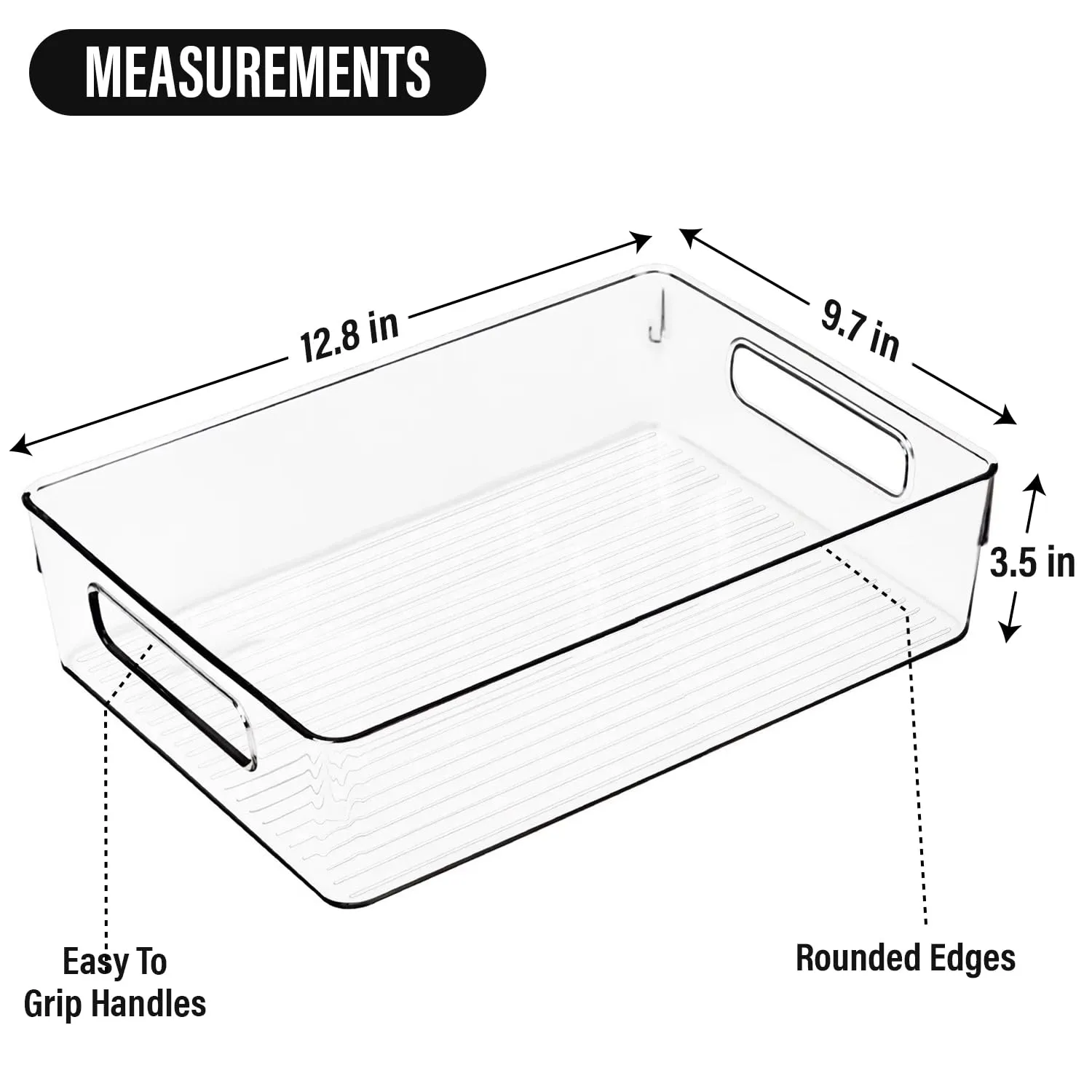 ShelfShaper Large Clear Plastic Storage Bins, Pantry Organizers and Storage Containers Fridge Organizer Bins for Organizing Home Kitchen Under Sink Bathroom Refrigerator Freezer Laundry Room