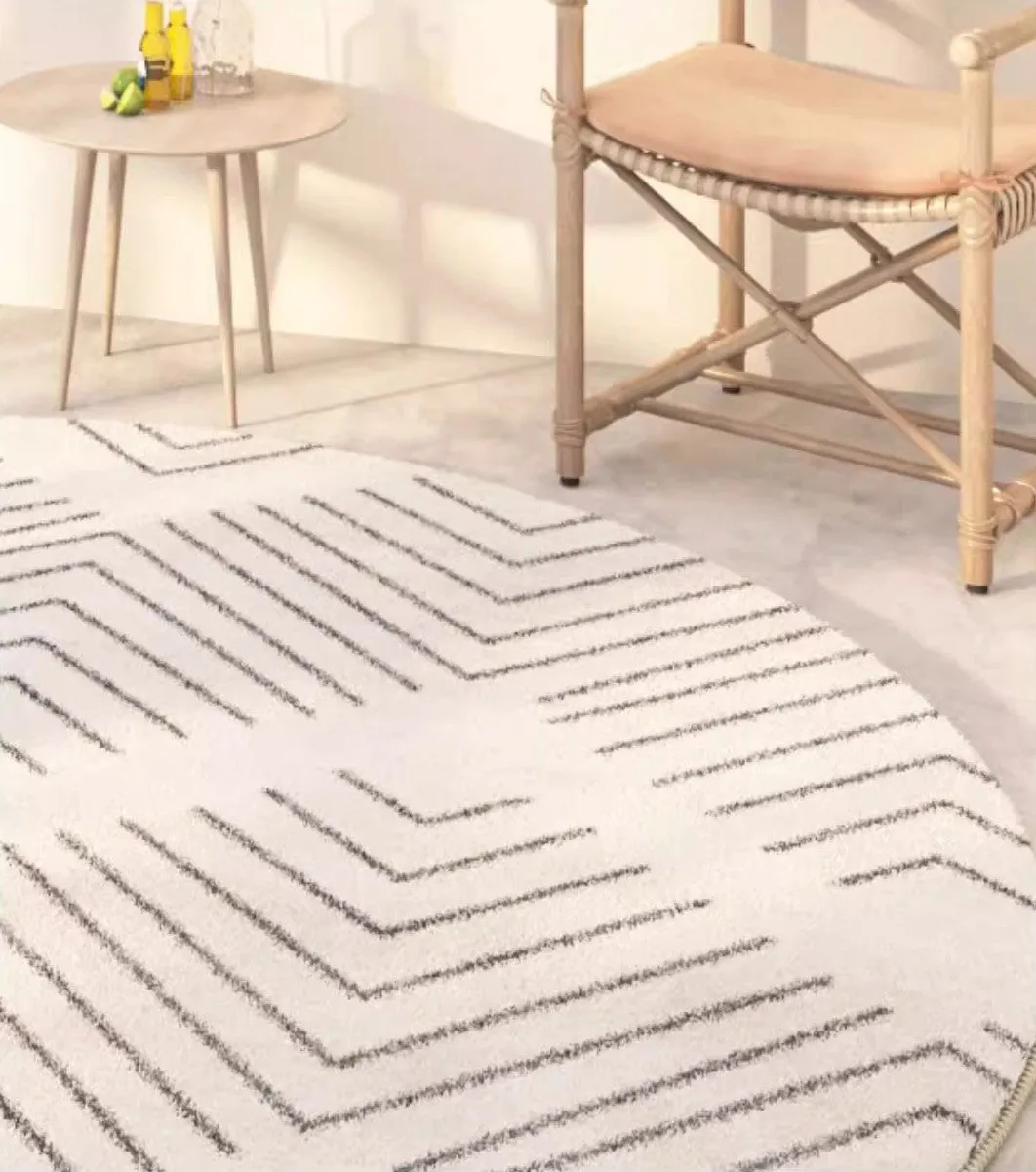 Soft Modern Round Rugs under Coffee Table, Geometric Modern Rugs for Bedroom, Circular Modern Rugs under Sofa, Abstract Contemporary Round Rugs