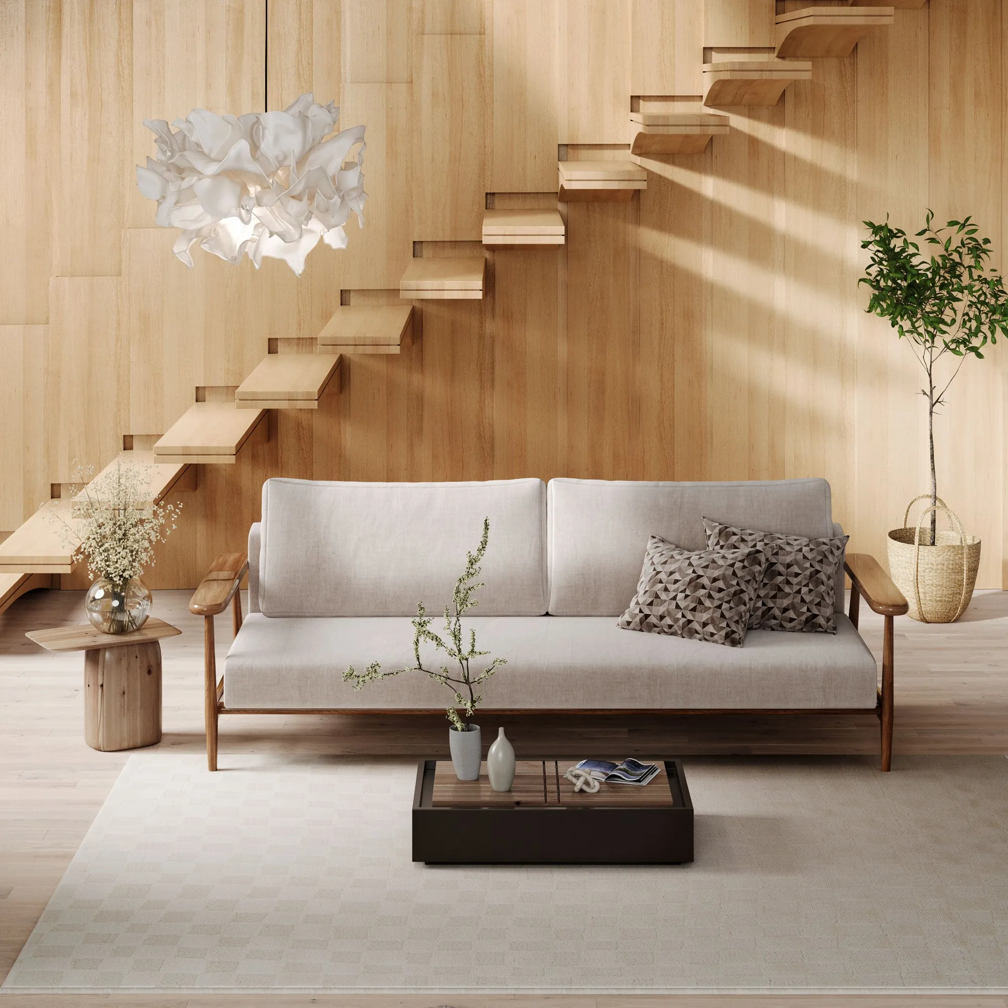 Soft Natural Retro Rug - Jovie