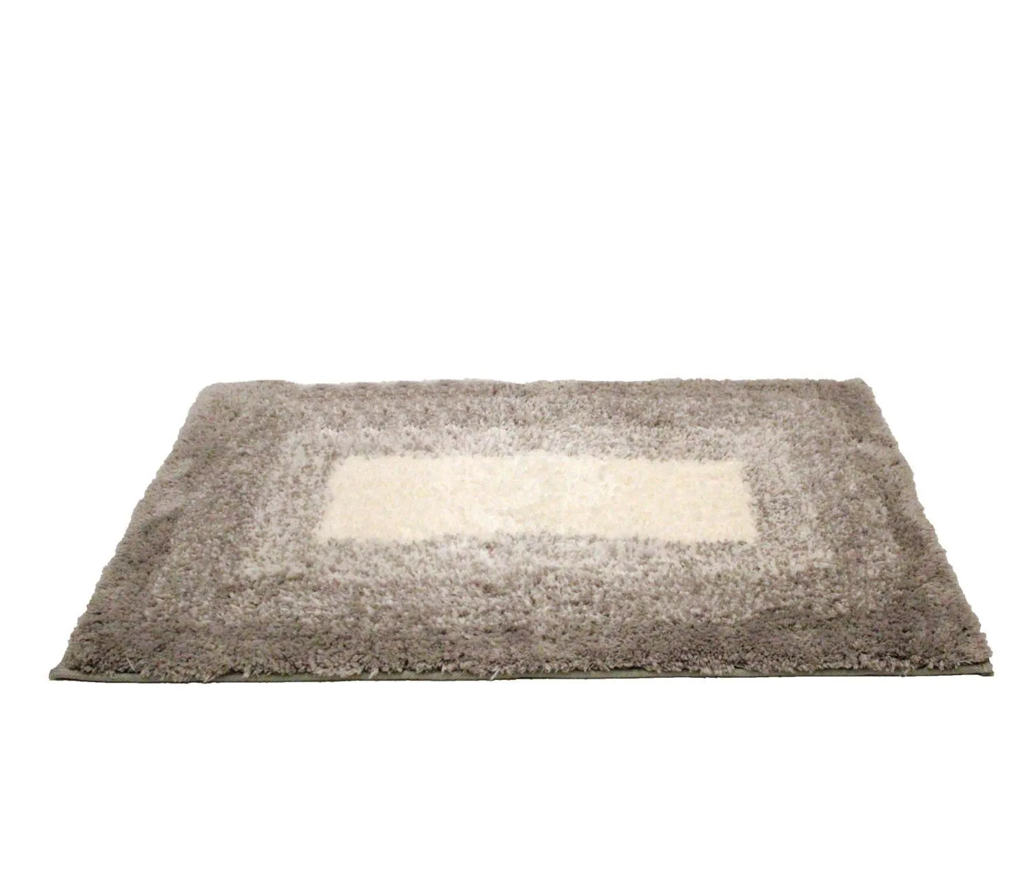Soft Plush Rubber Backed Striped Microfiber Bath Rug, Bath Mat